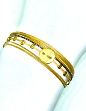 Load image into Gallery viewer, Yellow gold vermeil with crimp beads featured in sand (original with sparkly cord)
