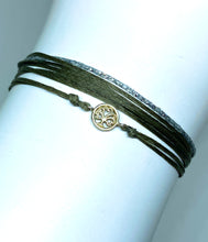 Load image into Gallery viewer, Sterling silver tree featured in taupe (original with sparkly cord)