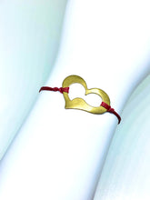 Load image into Gallery viewer, Brass heart featured in crimson