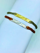 Load image into Gallery viewer, Sterling silver featured in rust (bottom); Yellow gold vermeil featured in taupe (top)