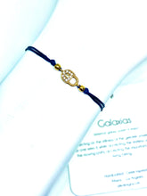 Load image into Gallery viewer, Yellow gold vermeil lock featured in navy (mona)