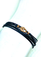 Load image into Gallery viewer, Rose gold vermeil lock featured in black (original)