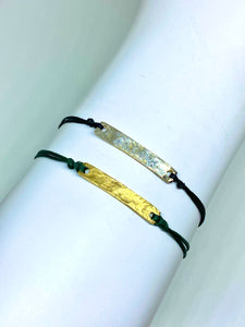 Sterling silver featured in black (top) and Yellow gold vermeil featured in evergreen (bottom)