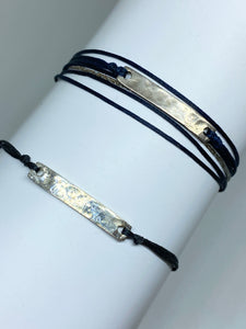 Sterling silver featured navy (top) and Sterling silver featured in navy (bottom)