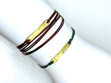 Load image into Gallery viewer, Yellow gold vermeil featured in rust (top) and Yellow gold vermeil featured in evergreen (bottom)