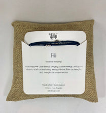 Load image into Gallery viewer, Sterling silver diamond shape featured in navy (original with sparkly cord)