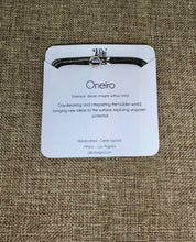 Load image into Gallery viewer, Sterling silver fish featured in taupe with brown-silver sparkly cord