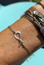 Load image into Gallery viewer, Sterling silver fish featured in mona (2 cords) taupe