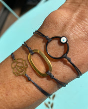 Load image into Gallery viewer, Paezo: Zamak or Brass Oval Ring Greek Friendship Cord Bracelet