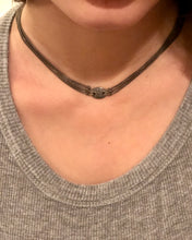 Load image into Gallery viewer, Lampsi (meseo): Sterling Silver Pave Diamonds Greek Friendship Choker