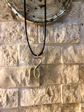 Load image into Gallery viewer, Sterling silver featured in thicker black cord