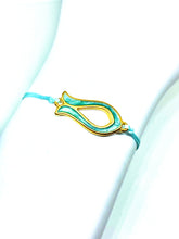 Load image into Gallery viewer, Yellow gold plated zamak featured in aquamarine