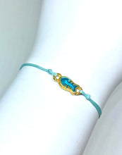 Load image into Gallery viewer, Yellow gold plated zamak featured in aquamarine