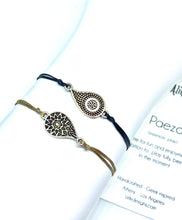 Load image into Gallery viewer, Zamak dots featured in black (top) and zamak burst featured in khaki (bottom)