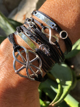 Load image into Gallery viewer, Sterling silver featured in black, paired with Gia, Mati, Oia (theo), and Livadi