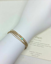 Load image into Gallery viewer, 14k yellow gold featured in beige with sparkly cord