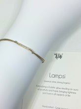 Load image into Gallery viewer, 14k yellow gold with double sides of diamonds featured in khaki, mona design