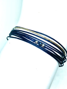 Sterling silver featured in navy (original with sparkly cord)