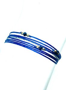 Sterling silver trea featured in blue (original with sparkly cord)