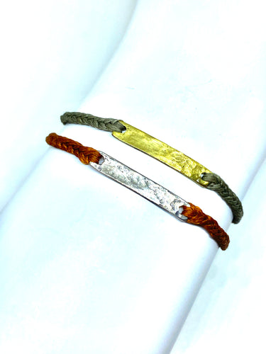 Sterling silver featured in rust (bottom); Yellow gold vermeil featured in taupe (top)
