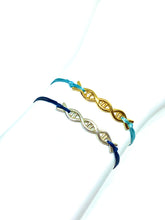 Load image into Gallery viewer, Yellow gold vermeil featured in turquoise (mona) (top) and sterling silver featured in navy (mona) (bottom)