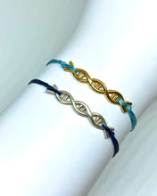 Load image into Gallery viewer, Yellow gold vermeil featured in turquoise (mona) (top) and sterling silver featured in navy (mona) (bottom)