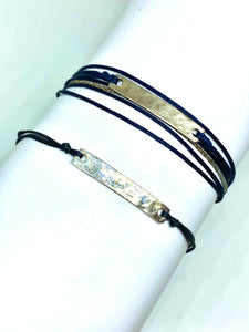 Sterling silver featured in navy, original (top) and Sterling silver featured in navy, mona (bottom)