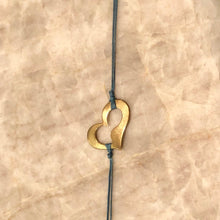 Load image into Gallery viewer, Paezo: Brass Heart Greek Friendship Cord Bracelet