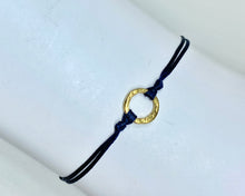 Load image into Gallery viewer, Yellow gold vermeil in navy