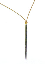 Load image into Gallery viewer, Lampsi (spike): Yellow Gold Vermeil Pave Diamond Greek Cord Necklace