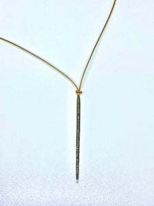 Lampsi (spike): Yellow Gold Vermeil Pave Diamond Greek Cord Necklace