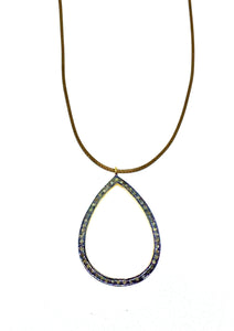 Lampsi (thakry): Sterling Silver Pave Diamonds Greek Friendship Cord Necklace