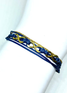 Yellow gold vermeil featured in blue