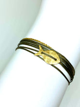 Load image into Gallery viewer, Yellow gold vermeil featured in taupe (original with sparkly cord)
