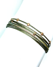 Load image into Gallery viewer, Rose gold vermeil 2 crimp rows featured in taupe (original with sparkly cord)