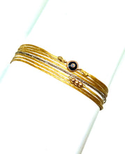 Load image into Gallery viewer, Rose gold vermeil with black enamel featured in champagne (original with sparkly cord)