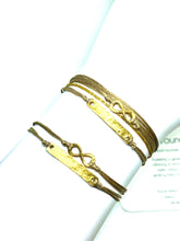 Load image into Gallery viewer, Yellow gold vermeil featured in khaki (top: original with sparkly cord; bottom: mona)