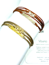 Load image into Gallery viewer, Sterling silver featured in rust (top) and yellow gold vermeil featured in khaki (bottom)