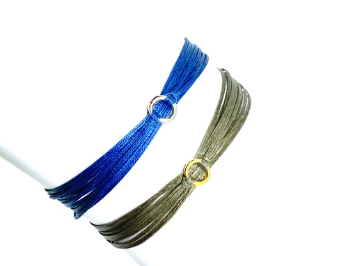 Agapi: Sterling Silver, Greek Friendship Cord Bracelet